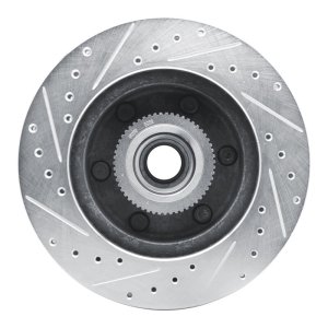 Chevrolet Express 2500 Brake Rotor (1) - Front Right - R1 Concepts - Drilled & Slotted - Silver - `94-`02